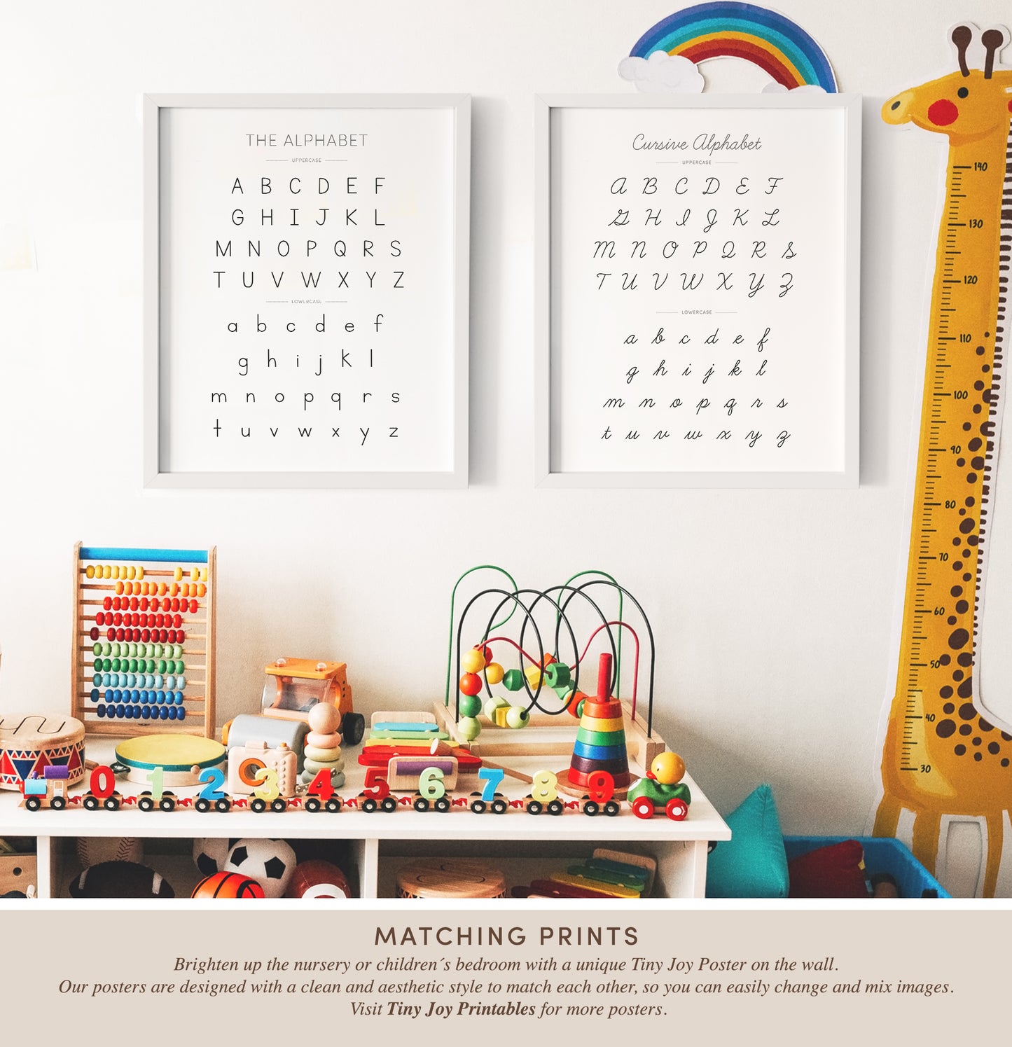 Alphabet Chart Print - Separate Uppercase and Lowercase Letters
