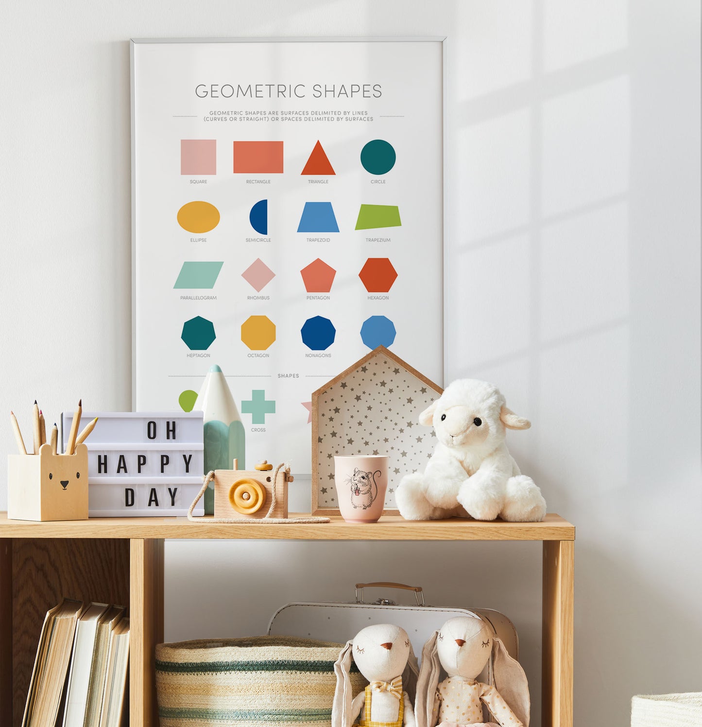 Geometric Shapes Poster – Math Educational Wall Art