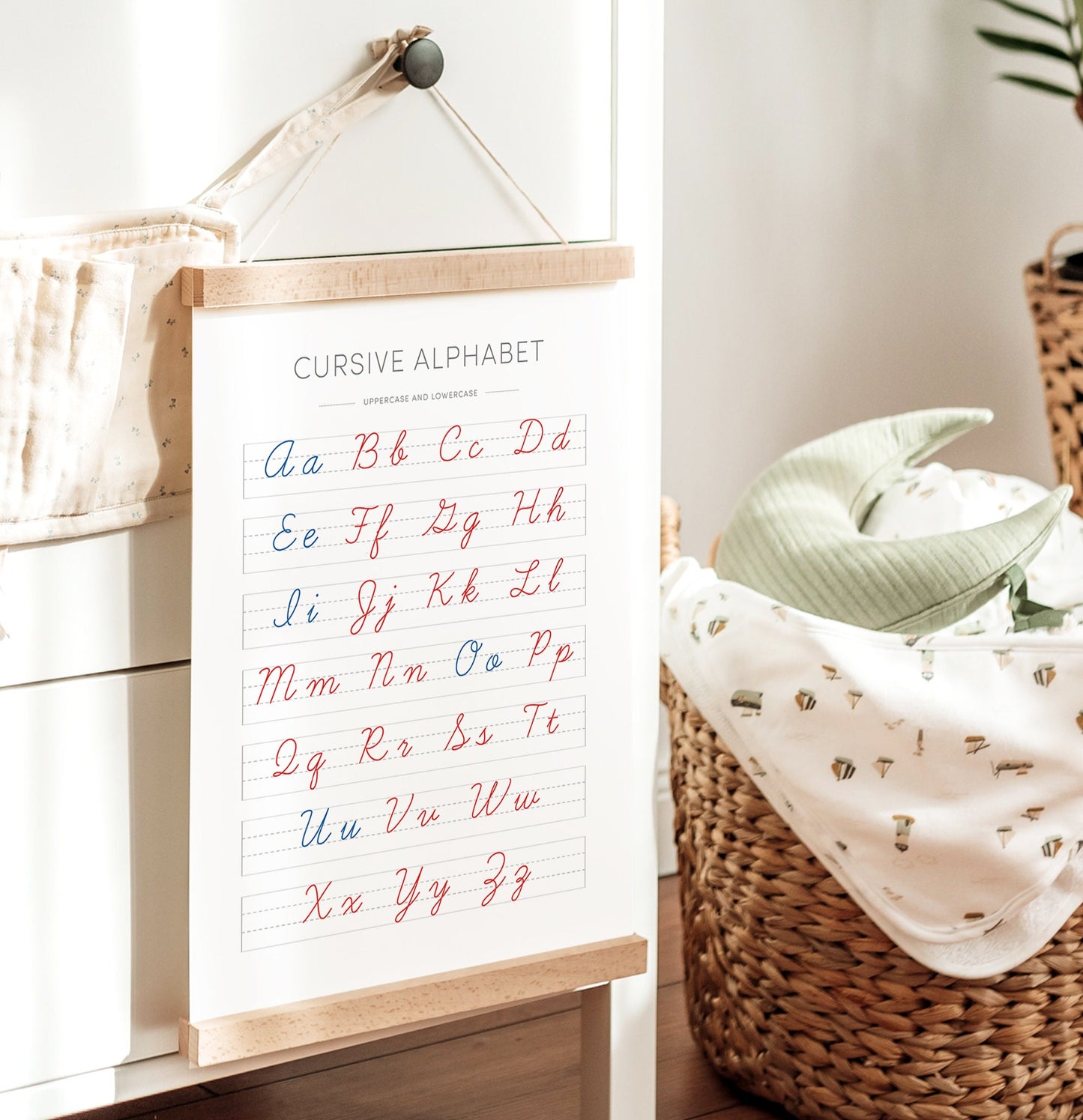 Montessori Cursive ABC Poster – Reading + Handwriting Wall Art