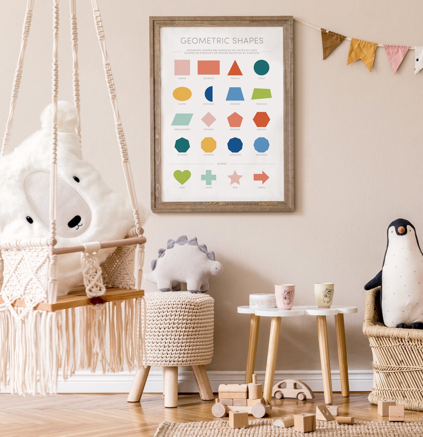 Geometric Shapes Poster – Math Educational Wall Art