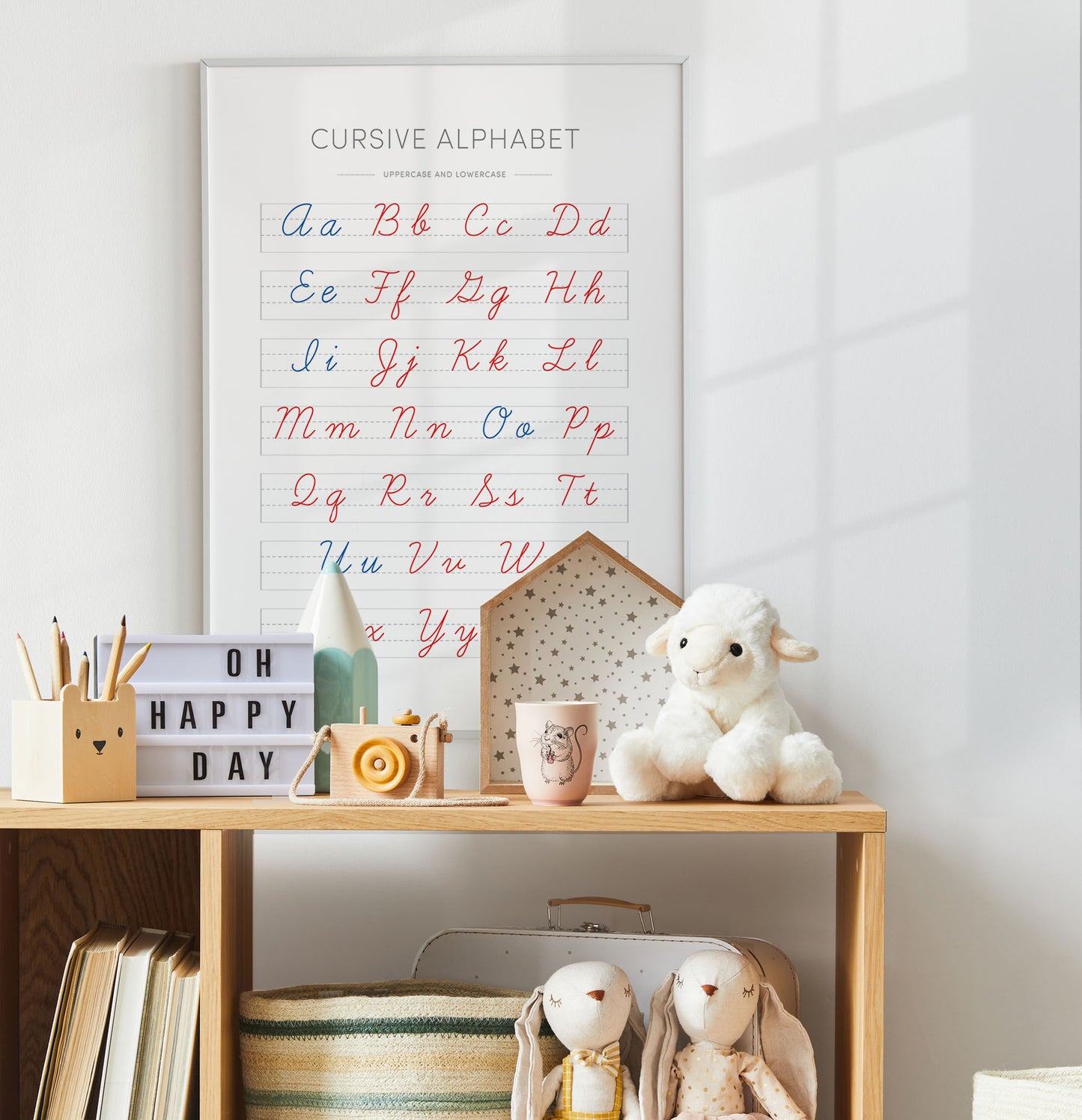 Montessori Cursive ABC Poster – Reading + Handwriting Wall Art