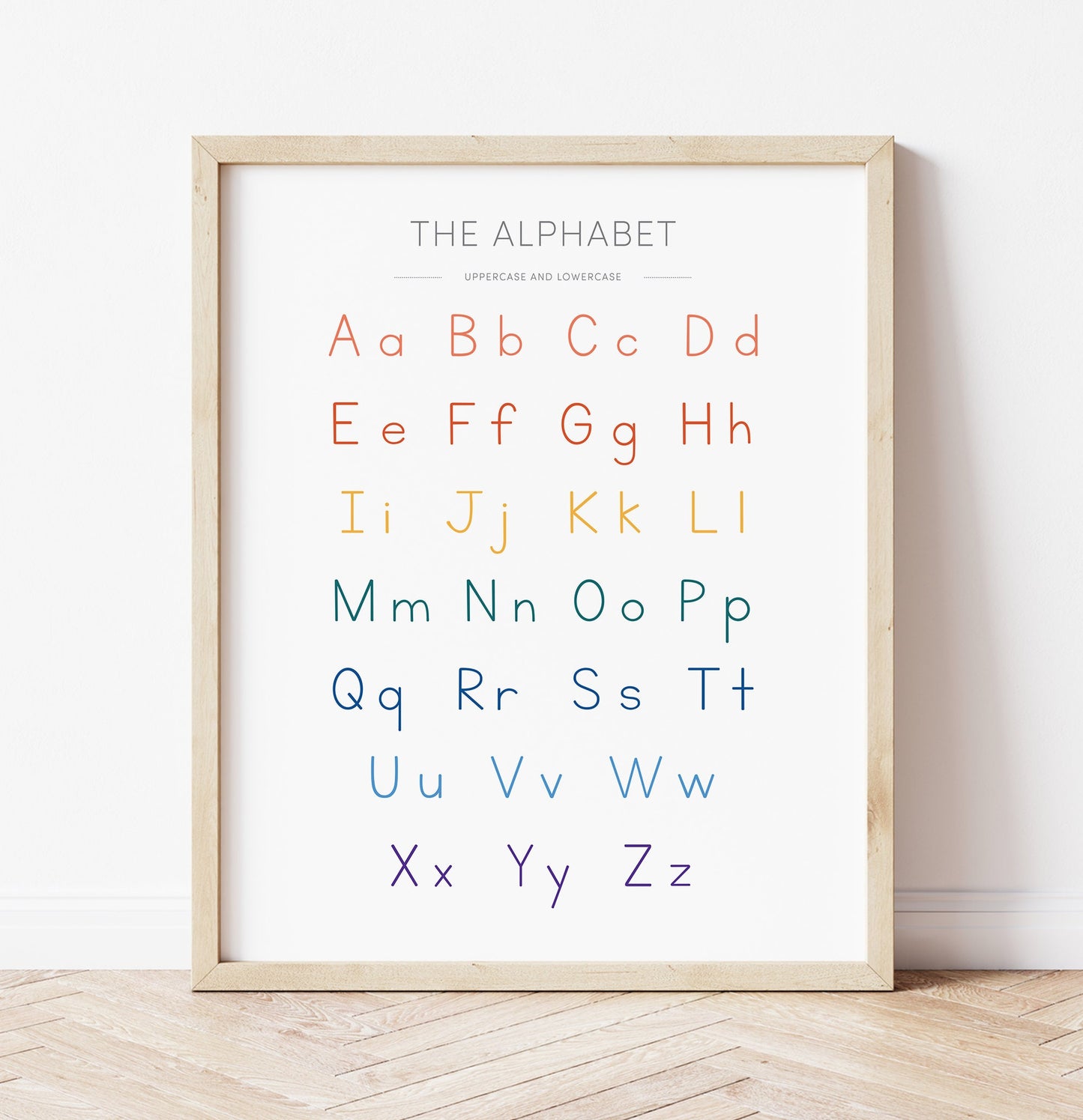 Colorful Alphabet Poster – Reading + Handwriting Wall Art