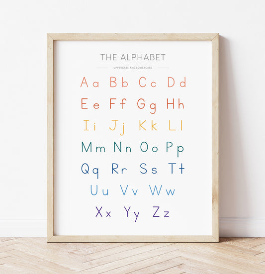 Colorful Alphabet Poster – Reading + Handwriting Wall Art