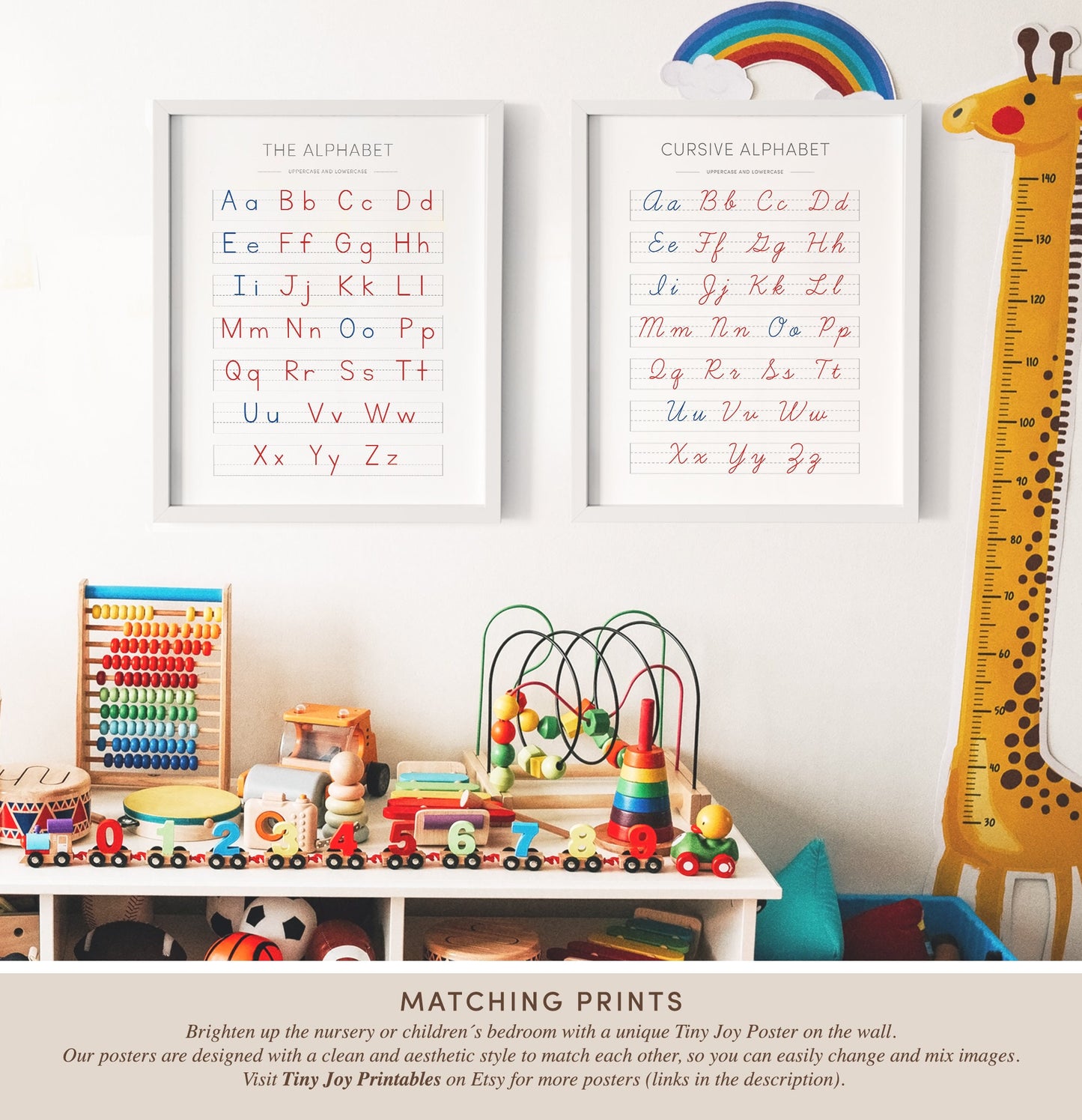 Montessori Cursive ABC Poster – Reading + Handwriting Wall Art